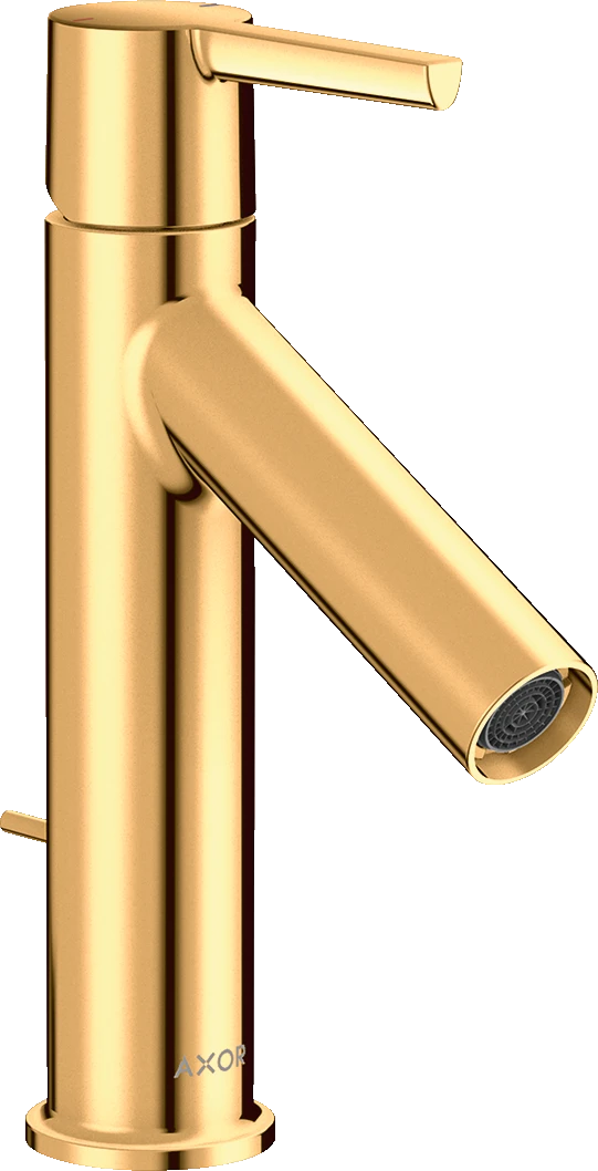 Axor Starck Single Lever Basin Mixer 100 With Lever Handle And Pop-up Waste Gold Polished