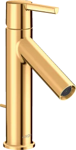 Axor Starck Single Lever Basin Mixer 100 With Lever Handle And Pop-up Waste Gold Polished