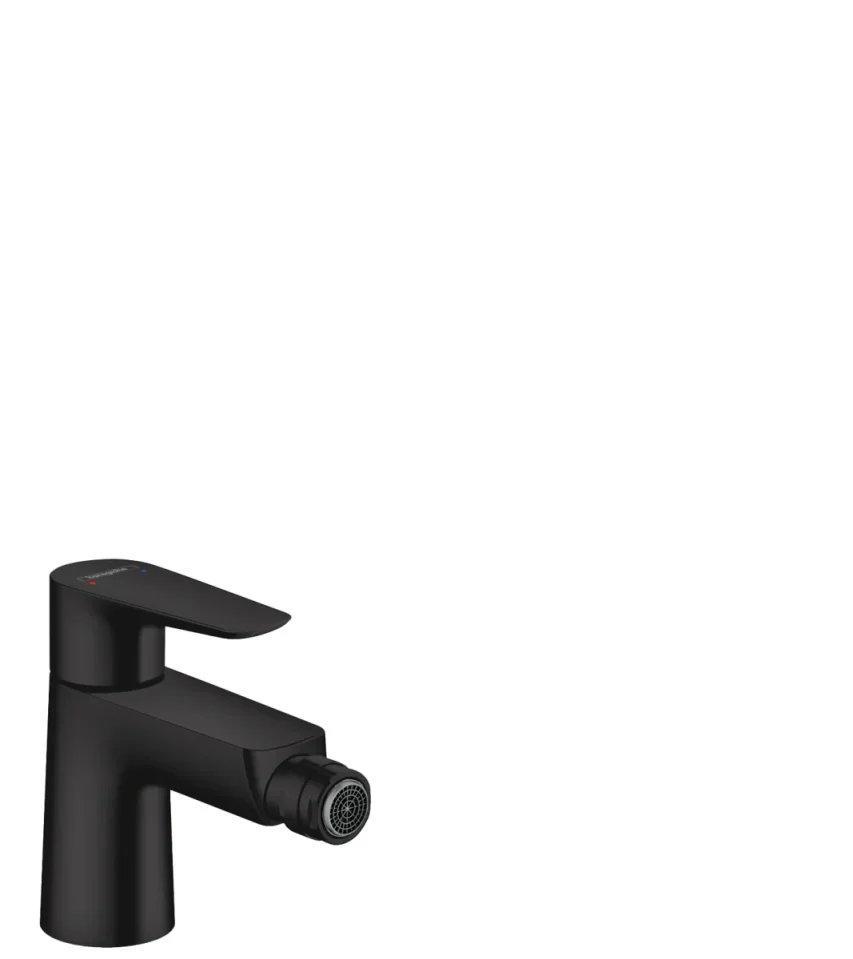 Hansgrohe Talis E Single Lever Bidet Mixer With Pop-up Waste Matt Black product image - Image 1