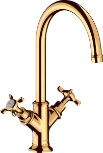 Axor Montreux 2-handle Basin Mixer 210 With Cross Handles Without Waste Gold Polished