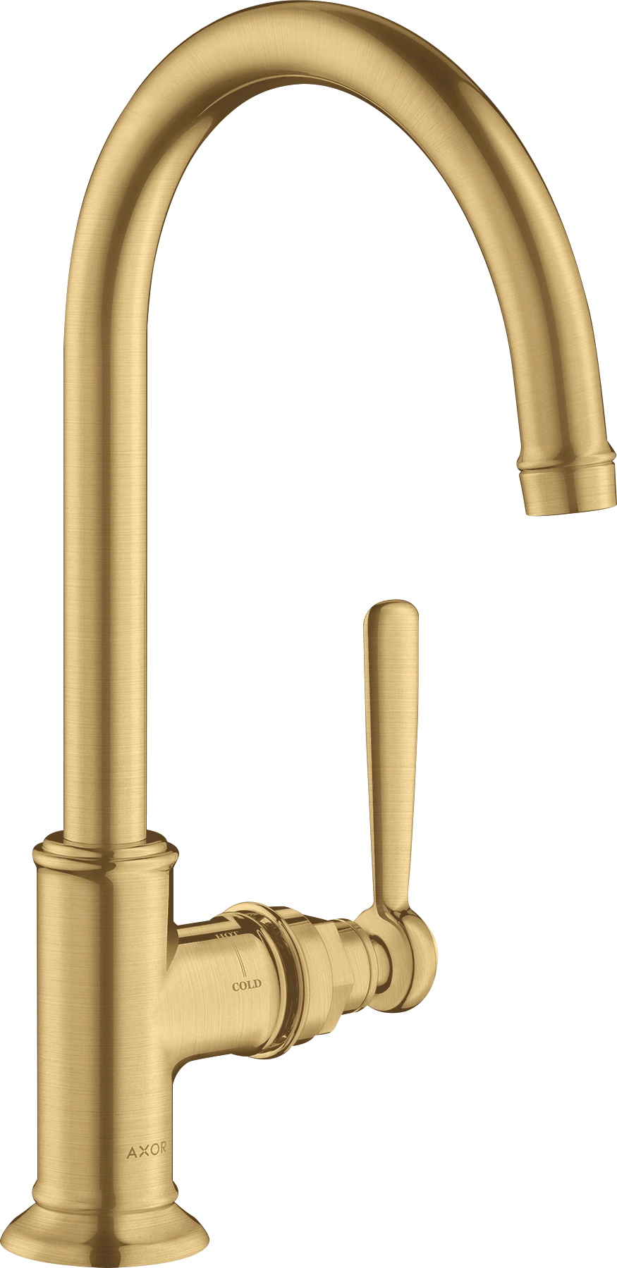 Axor Montreux Single Lever Basin Mixer 210 With Lever Handle Without Waste Gold Brushed