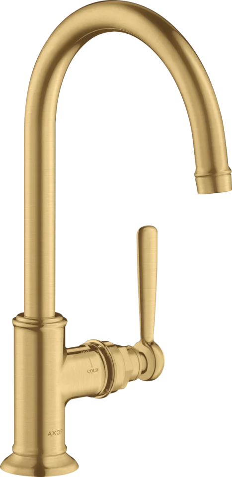 Axor Montreux Single Lever Basin Mixer 210 With Lever Handle Without Waste Brushed Gold Optic product image - Image 1