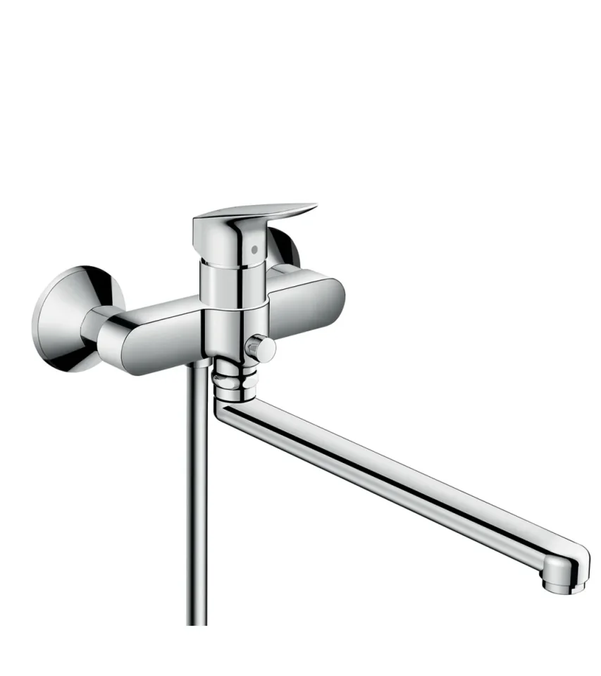 Hansgrohe Logis Single Lever Manual Bath Mixer With Long Spout Chrome product image - Image 1
