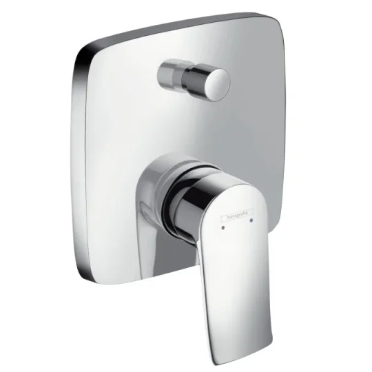Hansgrohe Metris Single Lever Manual Bath Mixer Soft Cube For Concealed Installation With Integrated Backflow Prevention Chrome detail view - Image 2