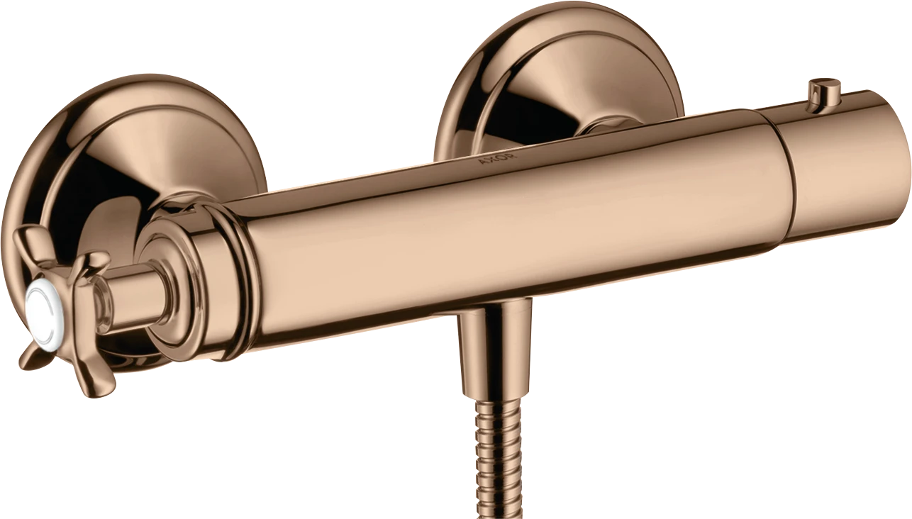 Axor Montreux Thermostatic Shower Mixer Exposed 360 X 135 X 105mm Rose Gold/gold - Polished