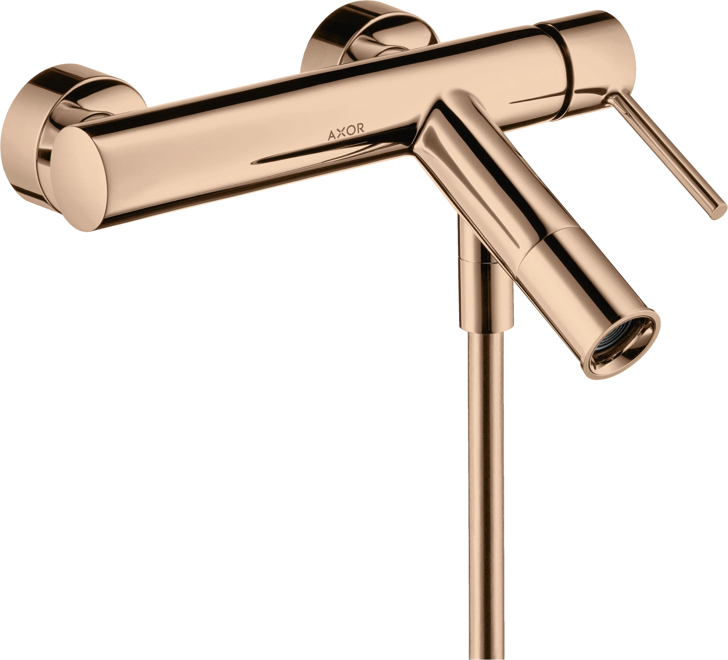 Axor Starck Single Lever Manual Bath Mixer For Exposed Installation With Pin Handle Polished Red Gold