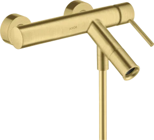 Axor Starck Single Lever Manual Bath Mixer For Exposed Installation With Pin Handle Brushed Brass