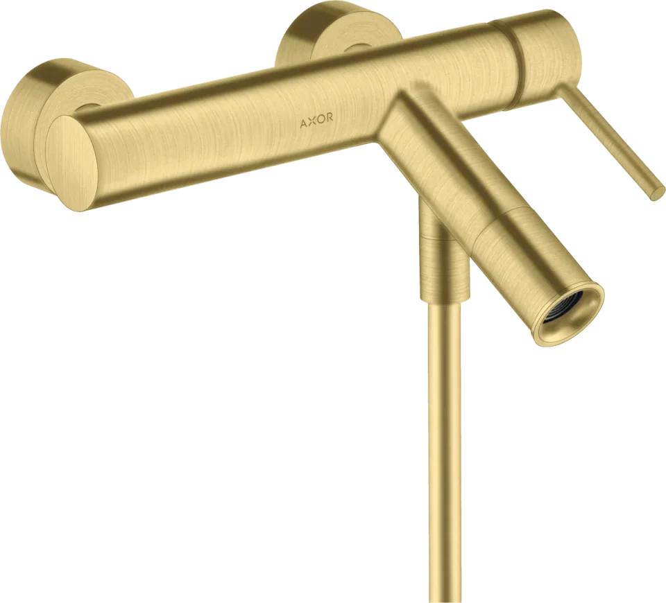 Axor Starck Single Lever Manual Bath Mixer For Exposed Installation With Pin Handle Brushed Brass product image - Image 1