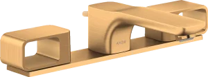 Axor Urquiola 3-hole Basin Mixer 50 With Plate And Pop-up Waste Gold Brushed
