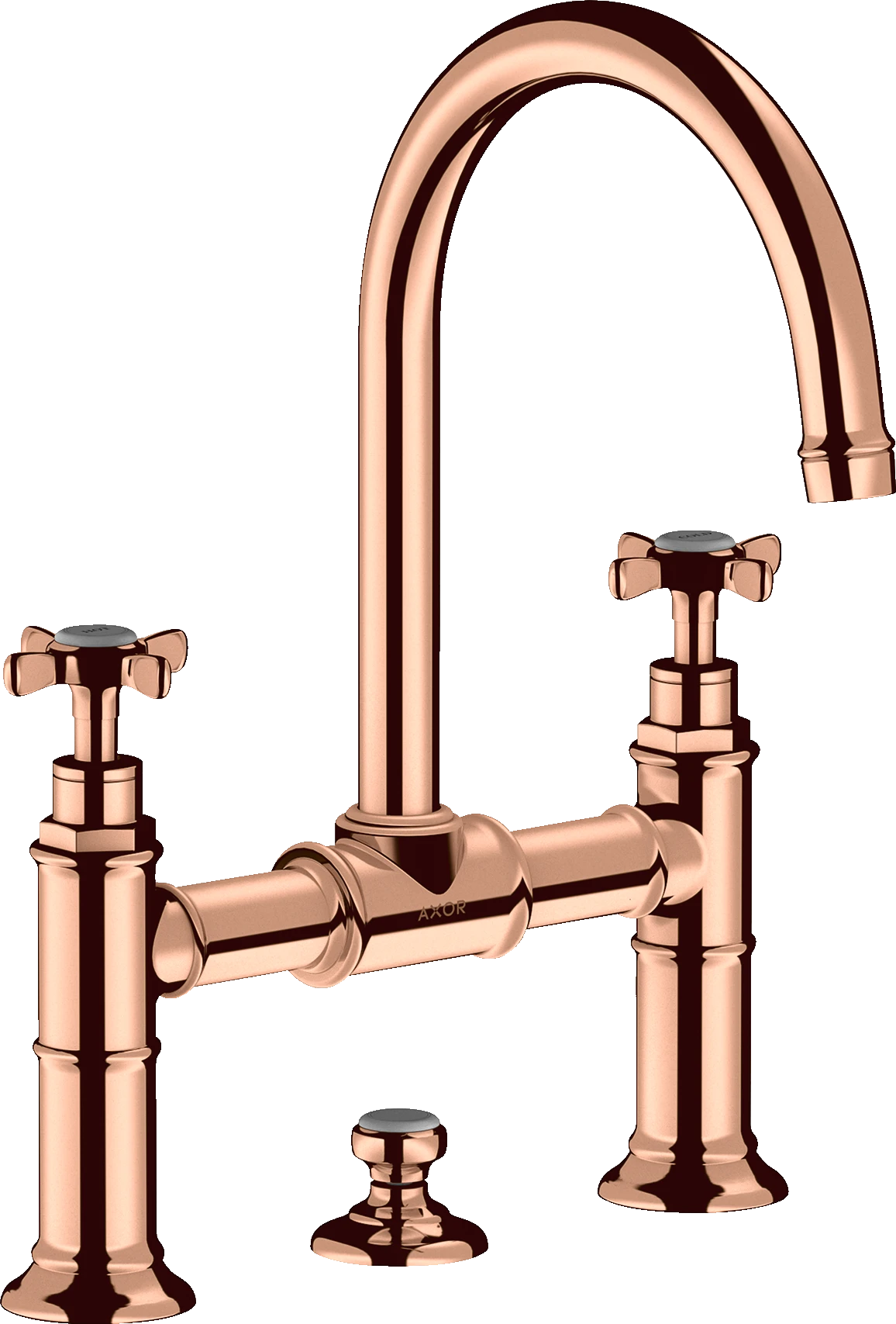 Axor Montreux 2-handle Basin Mixer 220 With Cross Handles And Pop-up Waste Polished Red Gold