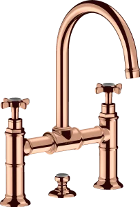 Axor Montreux 2-handle Basin Mixer 220 With Cross Handles And Pop-up Waste Polished Red Gold