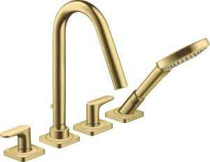 Axor Citterio M 4-hole Tile Mounted Bath Mixer With Lever Handles And Escutcheons Brushed Brass