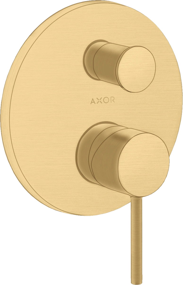 Axor Starck Single Lever Manual Bath Mixer For Concealed Installation With Pin Handle And Integrated Backflow Prevention Gold Brushed