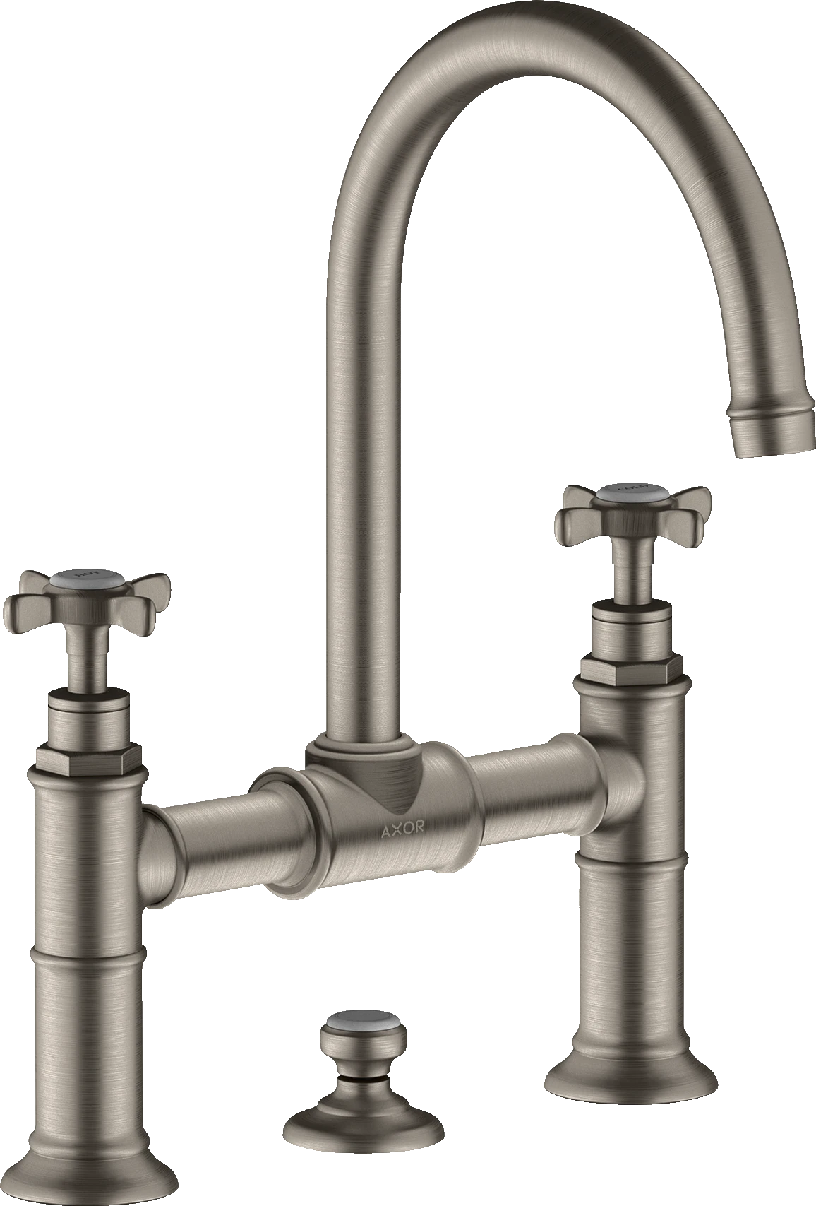 Axor Montreux 2-handle Basin Mixer 220 With Cross Handles And Pop-up Waste Stainless Steel