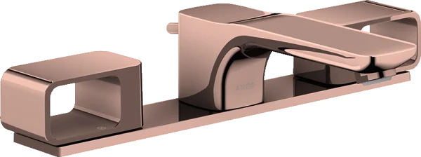 Axor Urquiola 3-hole Basin Mixer 50 With Plate And Pop-up Waste Polished Red Gold