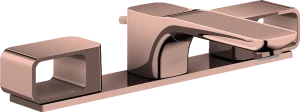 Axor Urquiola 3-hole Basin Mixer 50 With Plate And Pop-up Waste Polished Red Gold