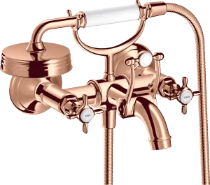 Axor Montreux 2-handle Manual Bath Mixer For Exposed Installation With Cross Handles Polished Red Gold