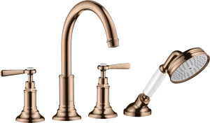 Axor Montreux 4-hole Rim-mounted Bath Mixer With Lever Handles Polished Red Gold