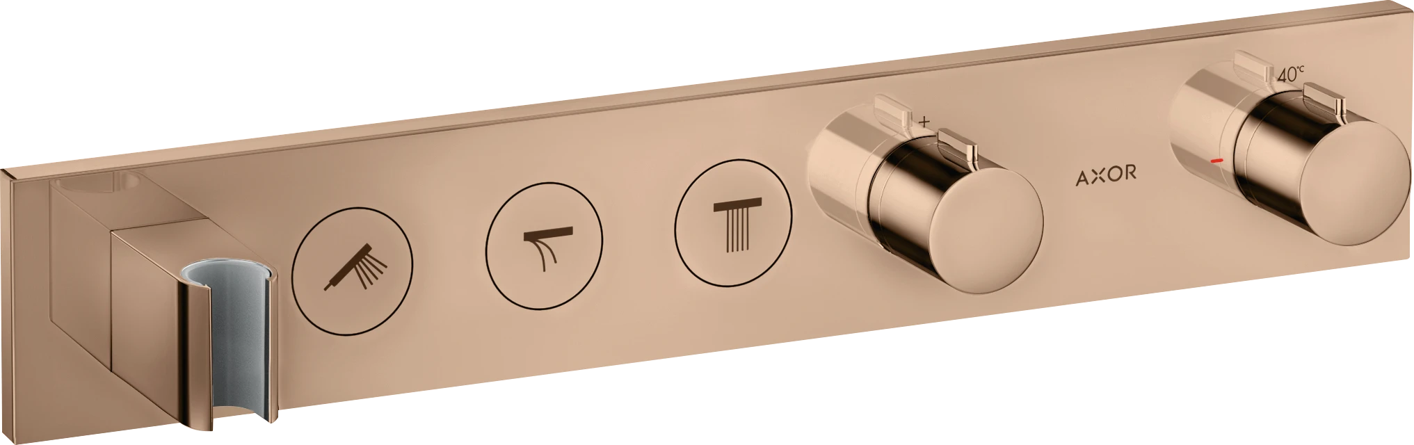 Axor Showersolutions Thermostatic Module Select 530/90 For Concealed Installation For 3 Outlets Polished Red Gold