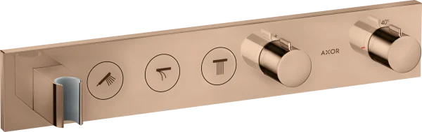 Axor Showersolutions Thermostatic Module Select 530/90 For Concealed Installation For 3 Outlets Polished Red Gold