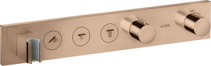 Axor Showersolutions Thermostatic Module Select 530/90 For Concealed Installation For 3 Outlets Polished Red Gold