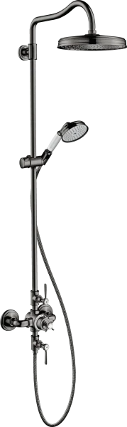 Axor Montreux Showerpipe With Thermostatic Mixer And 1jet Overhead Shower 240 Polished Black Chrome