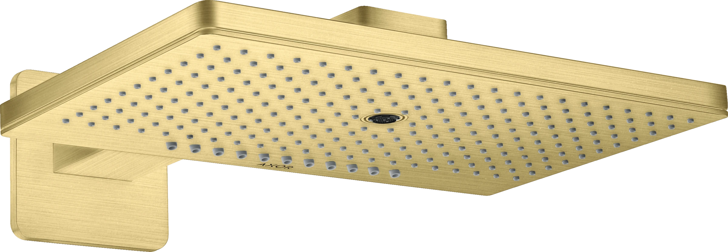 Axor Showersolutions Overhead Shower 460/300 3jet With Shower Arm And Softsquare Escutcheon Brushed Brass