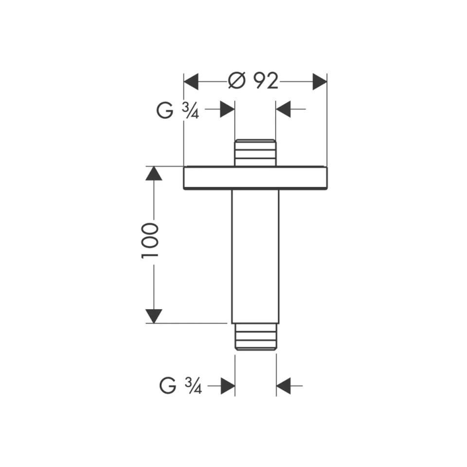 Hansgrohe Ceiling Connector 100 Mm detail view - Image 2