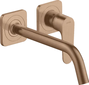 Axor Citterio M Single Lever Basin Mixer For Concealed Installation Wall-mounted With Spout 227 Mm And Escutcheons Brushed Red Gold
