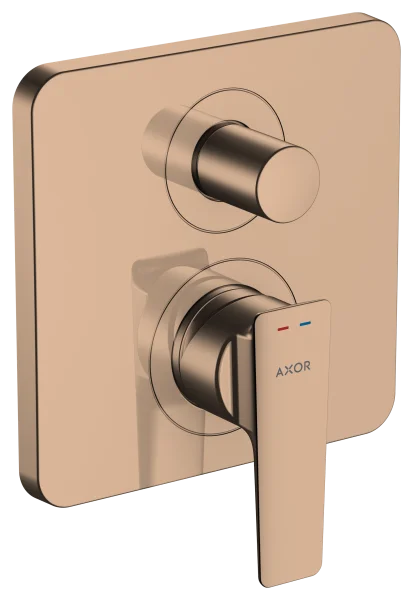 Axor Citterio E Single Lever Manual Bath Mixer For Concealed Installation With Integrated Backflow Prevention Polished Red Gold