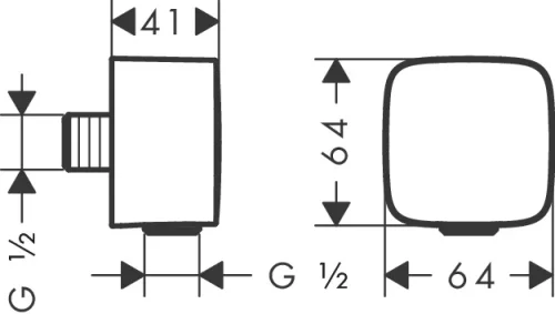 Hansgrohe Fixfit Wall Outlet With Non-return Valve detail view - Image 2