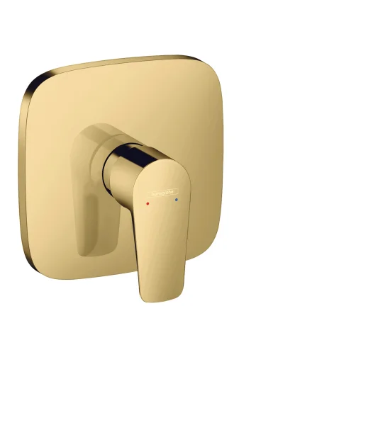 Hansgrohe Talis E Single Lever Manual Shower Mixer Soft Cube For Concealed Installation Gold Polished