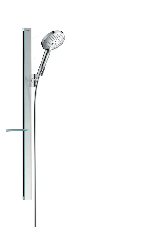 Hansgrohe Raindance Select S Shower Set 120 3jet Ecosmart With Unica'e Shower Rail 90 Cm And Shelf Chrome product image - Image 1