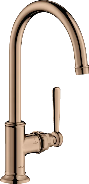 Axor Montreux Single Lever Basin Mixer 210 With Lever Handle Without Waste Polished Red Gold