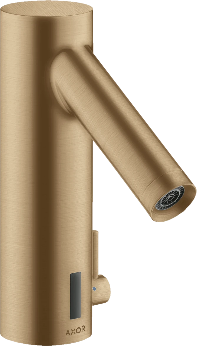 Axor Starck Electronic Basin Mixer 90 With Temperature Control, Battery-operated Brushed Bronze