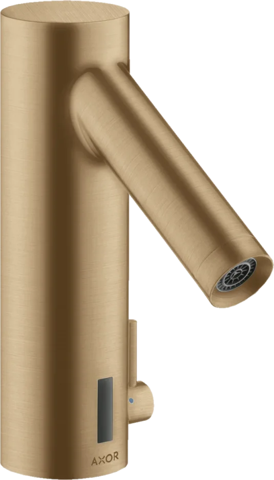 Axor Starck Electronic Basin Mixer 90 With Temperature Control, Battery-operated Brushed Bronze product image - Image 1