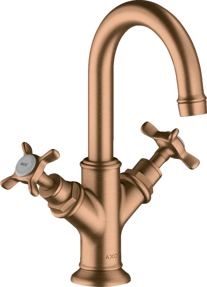 Axor Montreux 2-handle Basin Mixer 160 With Cross Handles For Cloakroom Basins With Pop-up Waste Brushed Bronze product image - Image 1