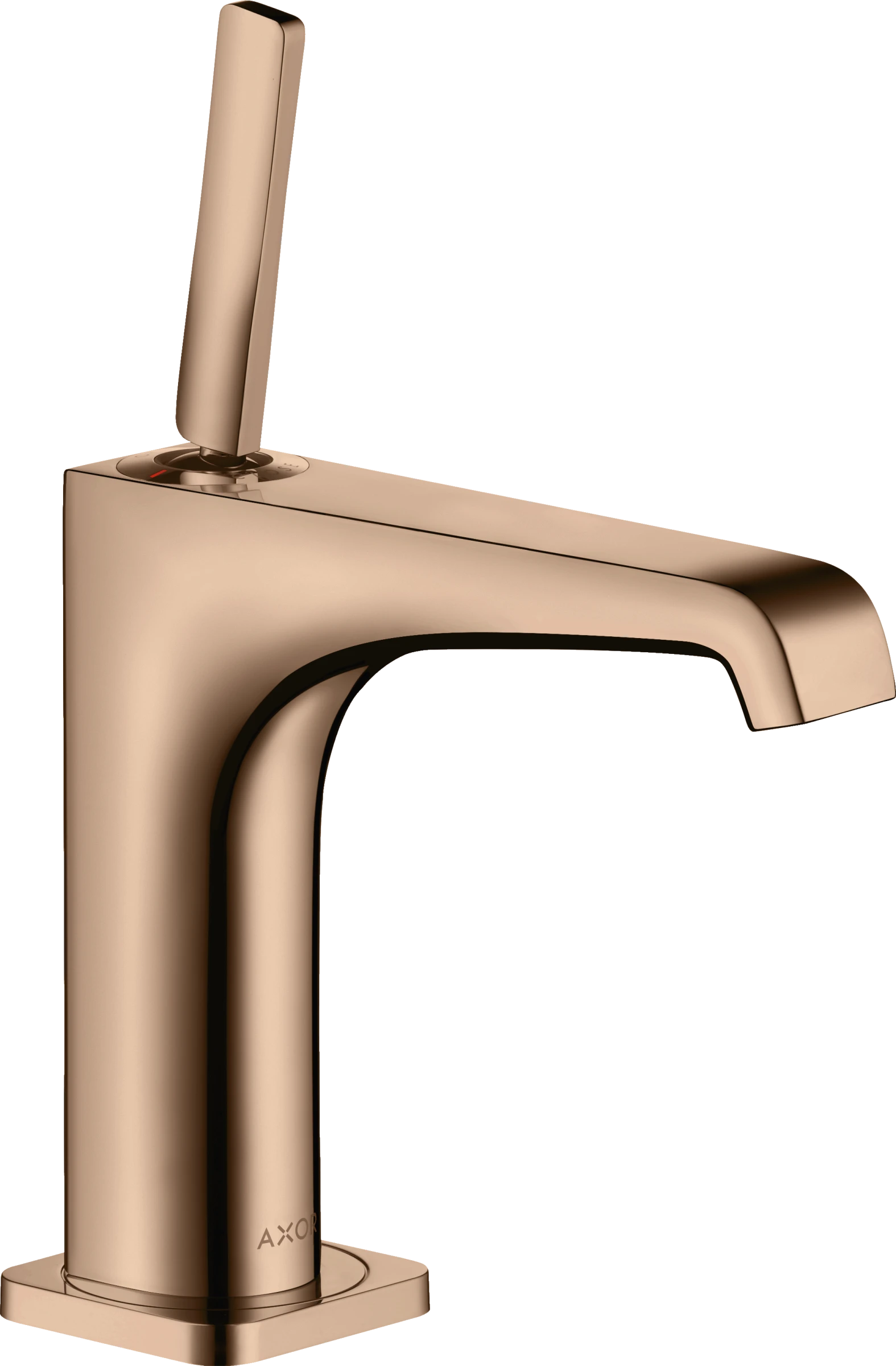 Axor Citterio E Single Lever Basin Mixer 130 With Pin Handle And Waste Polished Red Gold