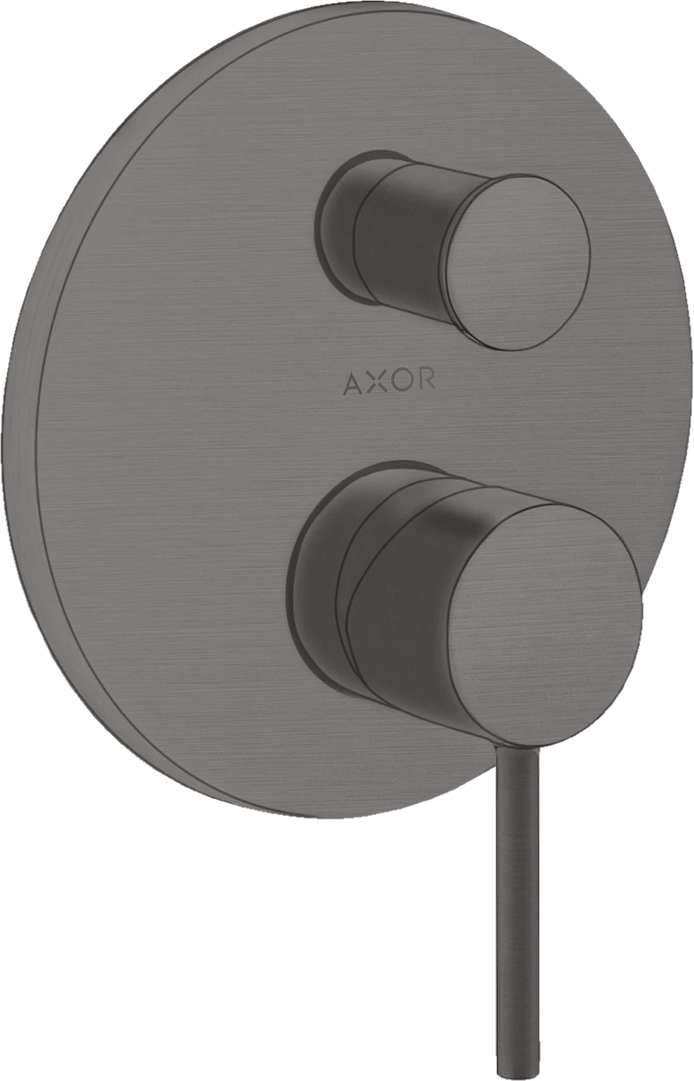 Axor Starck Single Lever Manual Bath Mixer For Concealed Installation With Pin Handle And Integrated Backflow Prevention Brushed Black Chrome