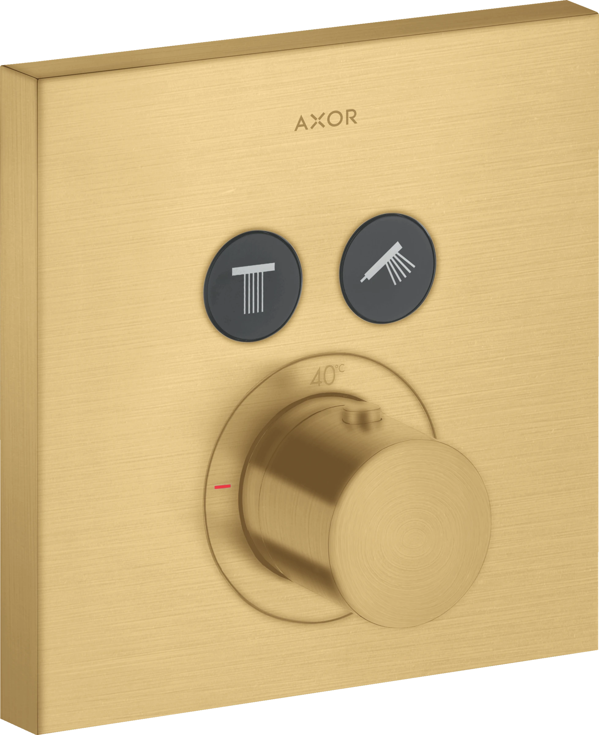 Axor Showersolutions Thermostatic Mixer Square For Concealed Installation For 2 Outlets Gold Brushed