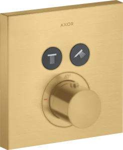 Axor Showersolutions Thermostatic Mixer Square For Concealed Installation For 2 Outlets Gold Brushed