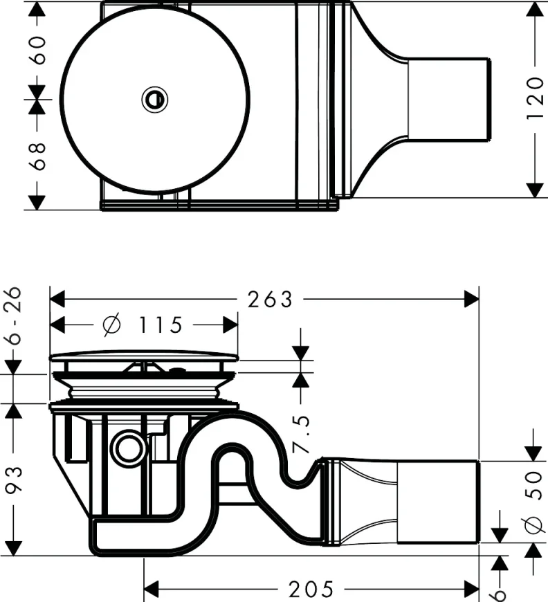 Hansgrohe Raindrain Waste Systems For Shower Trays 267 X 95 X 126mm Chrome detail view - Image 3