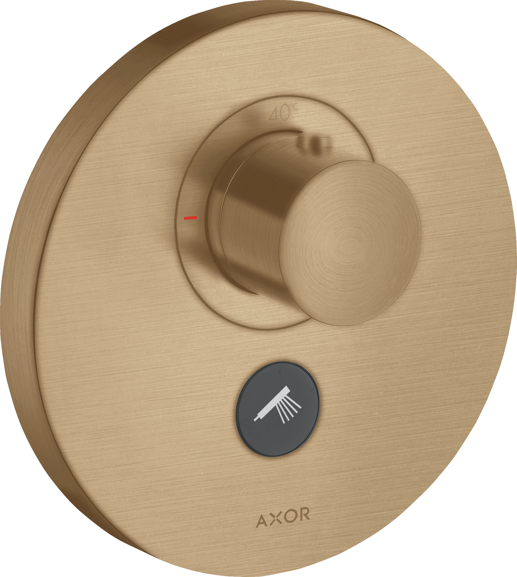 Axor Showerselect Thermostatic Mixer Highflow Round For Concealed Installation For Multiple Outlets Brushed Bronze