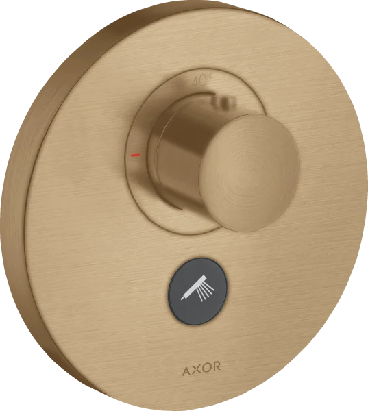 Axor Showerselect Thermostatic Mixer Highflow Round For Concealed Installation For Multiple Outlets Brushed Bronze