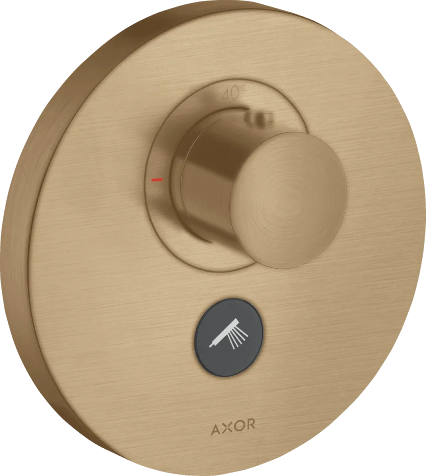 Axor Showerselect Thermostatic Mixer Highflow Round For Concealed Installation For Multiple Outlets Brushed Bronze product image - Image 1