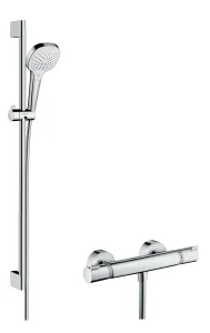 Hansgrohe Croma Select E Shower System 110 Vario With Ecostat Comfort Thermostatic Mixer And Shower Rail 90 Cm