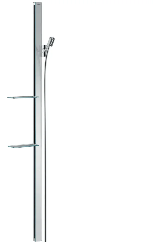 Hansgrohe Unica Shower Rail E 150 Cm With Isiflex Shower Hose 160 Cm And Shelves Chrome product image - Image 1