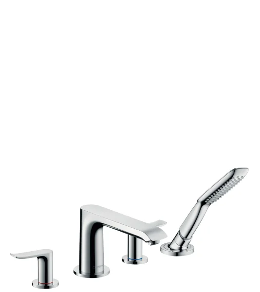 Hansgrohe Metris 4-hole Rim-mounted Bath Mixer Chrome