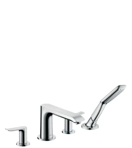 Hansgrohe Metris 4-hole Rim-mounted Bath Mixer Chrome