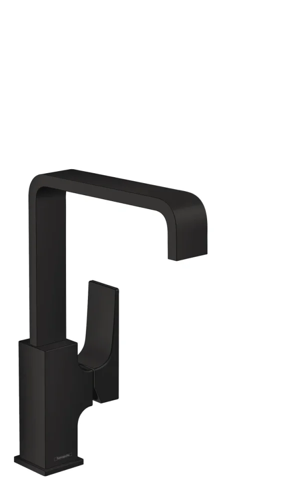 Hansgrohe Metropol Single Lever Basin Mixer 230 With Lever Handle And Push-open Waste Matt Black product image - Image 1